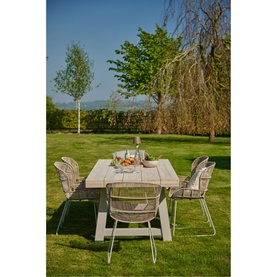 Kingsville Garden Dining Set Linen 195cm