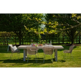 Kingsville Garden Dining Set Linen 195cm