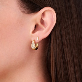 Pure Sparkle Huggie Hoop Earrings