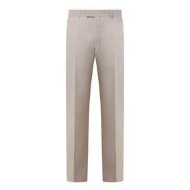 Strellson Melvin Slim Fit Suit Trousers in beige with pressed creases, belt loops, and concealed zip fastening