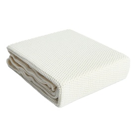 White Cotton Knitted Bed Blanket