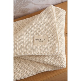 White Cotton Knitted Bed Blanket
