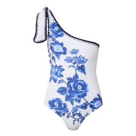 Cascade Floral One-Shoulder Swimsuit