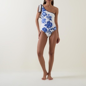 Cascade Floral One-Shoulder Swimsuit