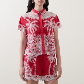 Palm Trees Embroidered Shirt