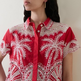 Palm Trees Embroidered Shirt