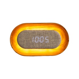 Lumos Oval White Ash Clock