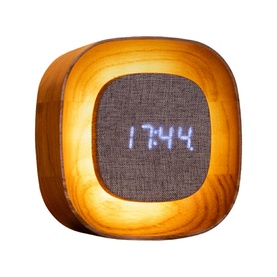 Lumos Square White Ash Clock