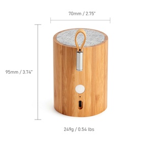 Drum Light Natural Bamboo Bluetooth Speaker