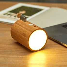 Drum Light Natural Bamboo Bluetooth Speaker