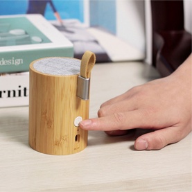 Drum Light Natural Bamboo Bluetooth Speaker