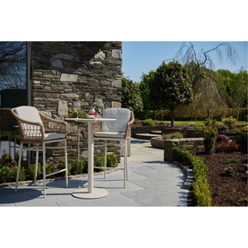 Lyon Garden Round Bar Table Set Coconut Urano Ivory