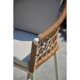 Lyon Garden Round Bar Table Set Coconut Urano Ivory