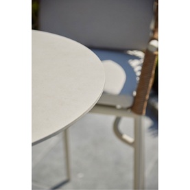 Lyon Garden Round Bar Table Set Coconut Urano Ivory