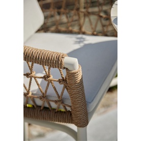 Lyon Garden Round Bar Table Set Coconut Urano Ivory