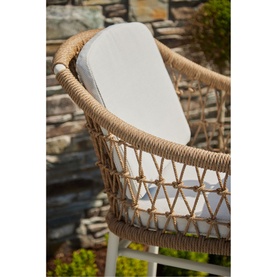 Lyon Garden Round Bar Table Set Coconut Urano Ivory