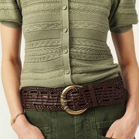 Blemence Leather Woven Belt