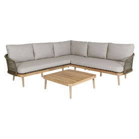 Maui 3-Piece Garden Lounge Set Stone Sand Olive Green