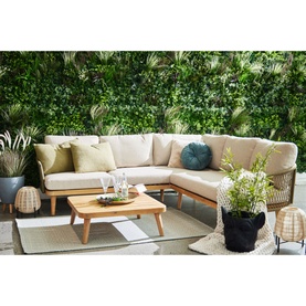 Maui 3-Piece Garden Lounge Set Stone Sand Olive Green