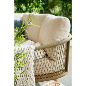 Maui 3-Piece Garden Lounge Set Stone Sand Olive Green