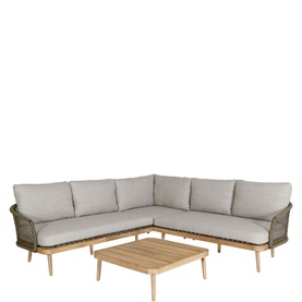 Maui 3-Piece Garden Lounge Set Stone Sand Olive Green