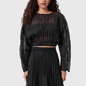 Micaela Pleated Cropped Top