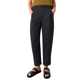 Linen Barrel Leg Trousers