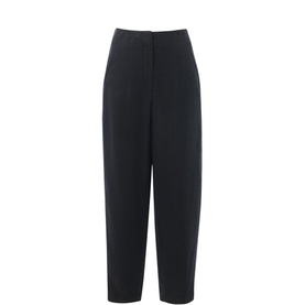 Linen Barrel Leg Trousers