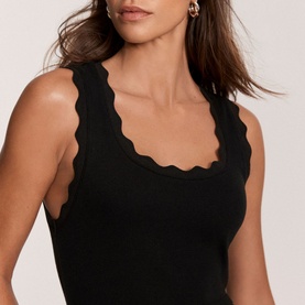 Scallop Detail Woven Dress