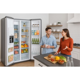 American Side By Side Fridge Freezer with Plumbed Ice & Water Dispenser