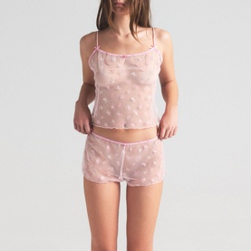 Scoop Cami & Short Set Cherry Blossom Multi Tulle