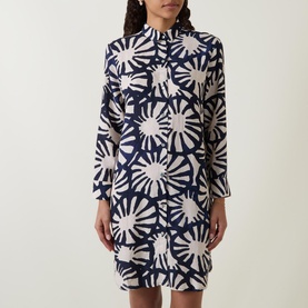 Abstract Printed Shirt Dress