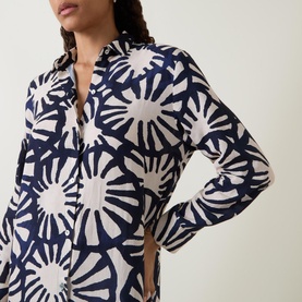 Abstract Printed Shirt Dress
