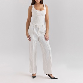 Hayden High-Waisted Striped Trousers