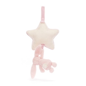 Bashful Pink Bunny Musical Pull 30cm