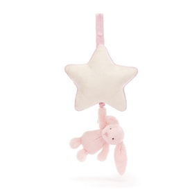 Bashful Pink Bunny Musical Pull 30cm