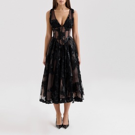 Sianna Embroidered Tulle Dress