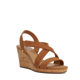 Kamies Wide-Fit Cork Heeled Wedges