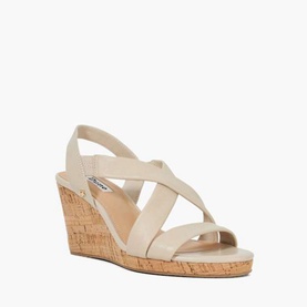 Kamies Wide-Fit Cork Heeled Wedges