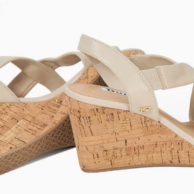 Kamies Wide-Fit Cork Heeled Wedges