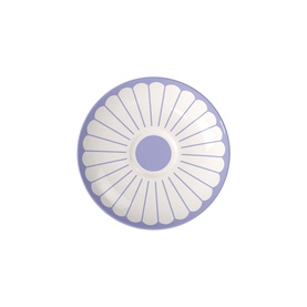 Villeroy & Boch Fleur Bleu Coffee Cup Saucer in white premium porcelain with lavender daisy petal pattern and circular centre motif