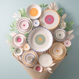 Fleur Vert Coffee Cup Saucer