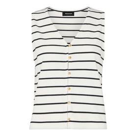 Striped Button Front Tank Top