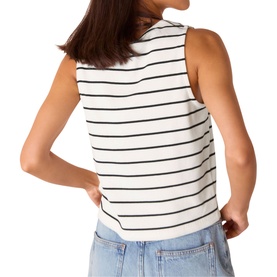 Striped Button Front Tank Top