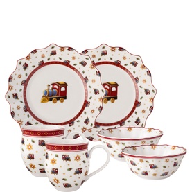 Toy's Delight Breakfast Set Locomotive Six-Piece Set