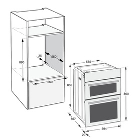 38/71L Catalytic and Multi-Function Electric Double Oven