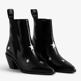 Tyler Stars Vintage Patent Ankle Boots