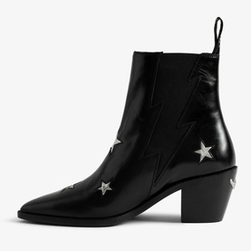 Tyler Stars Vintage Patent Ankle Boots