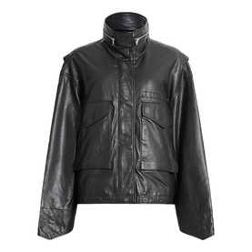 Clay Cropped Leather Jacket