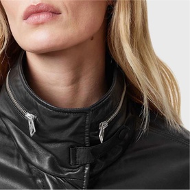 Clay Cropped Leather Jacket
